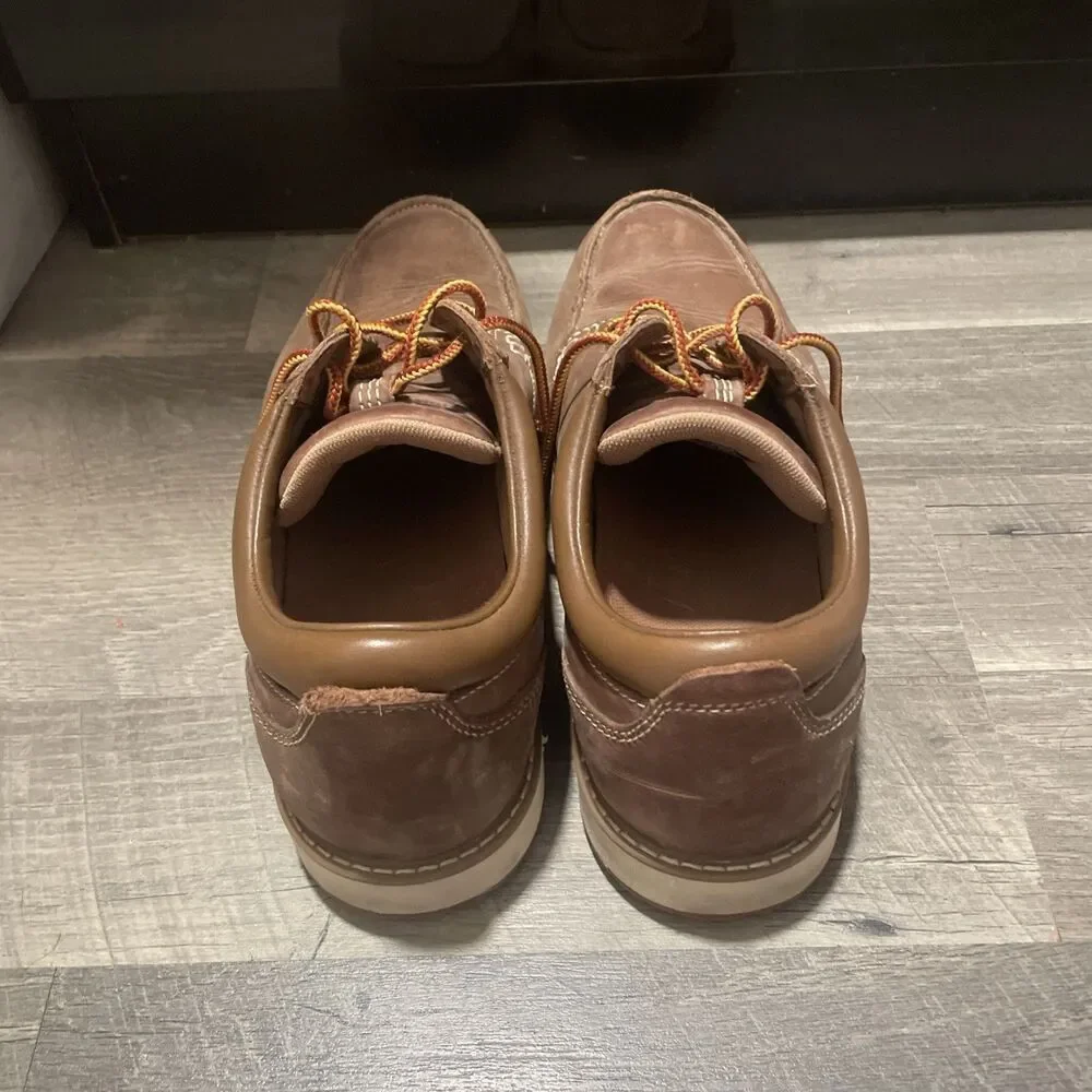 LL Bean Stonington Men's 13 Wide EE Moc Toe Leather Oxford Shoes Cocoa 507140